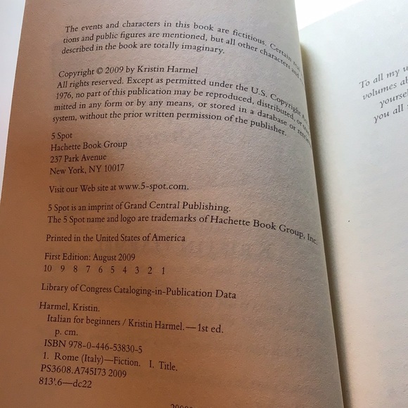 Italian for Beginners by Kristin Harmel 2009 fiction novel softcover - Picture 6 of 6